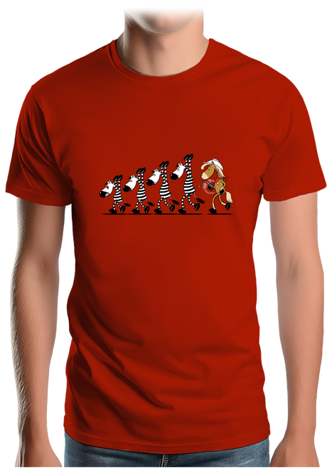 T-Shirt Homme Fin De Cavale zèbre et cheval