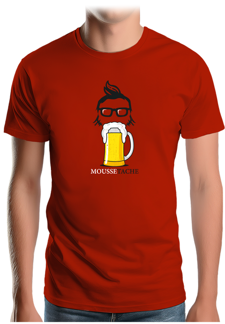 T-Shirt Homme La mousse tâche avec la bière
