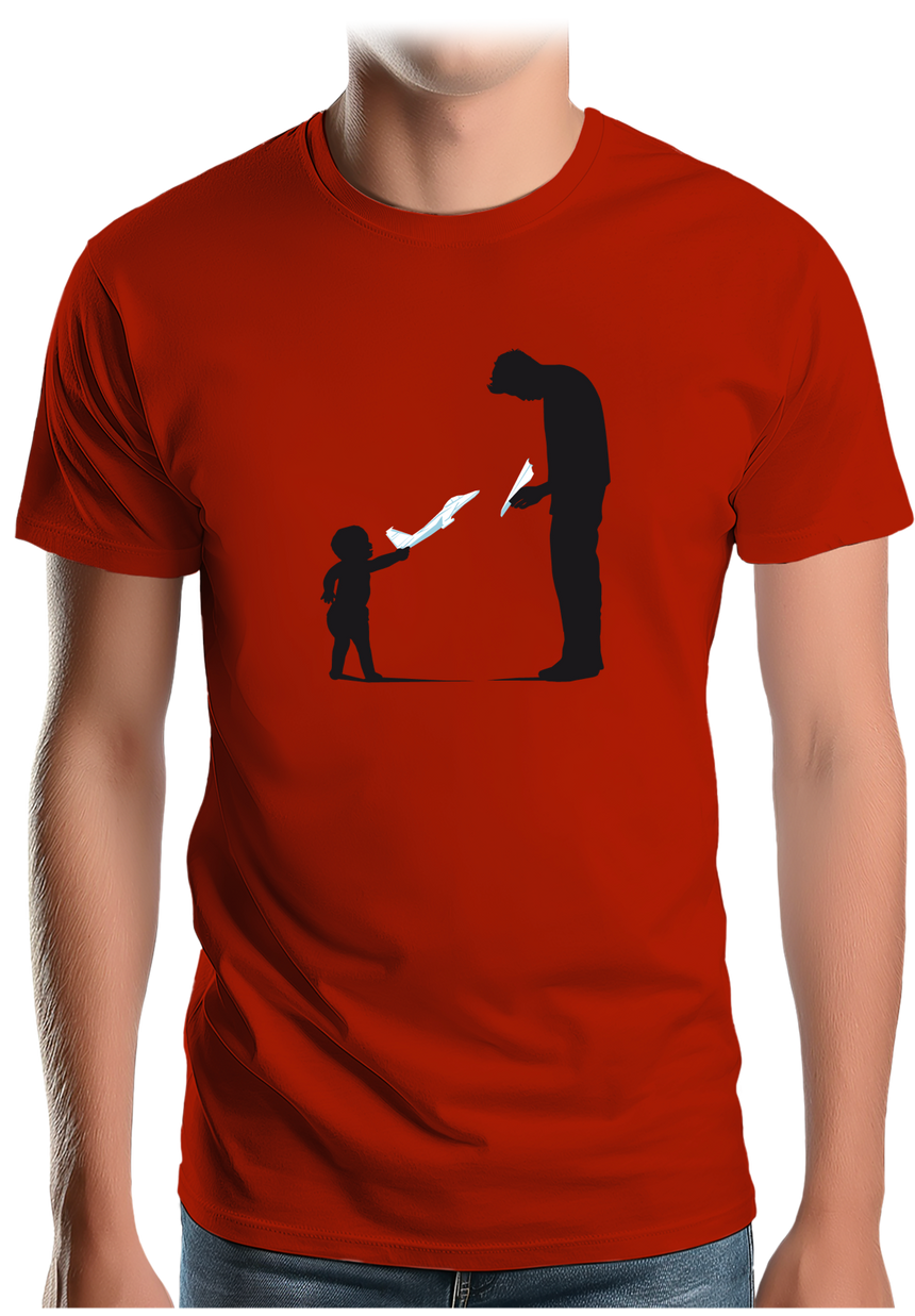 T-Shirt Homme Père Et Fils Avion en papier