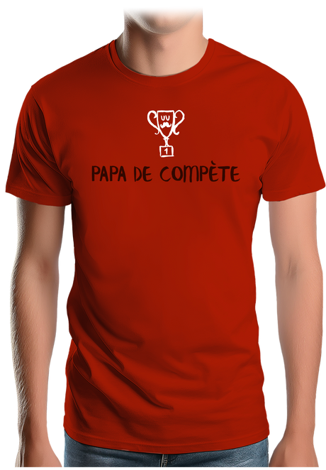 T-Shirt Homme Un super papa de compète (encre gonflante)