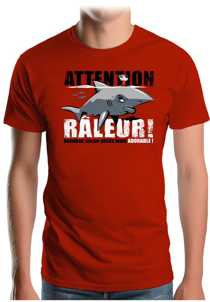 T-Shirt Homme Attention requin râleur