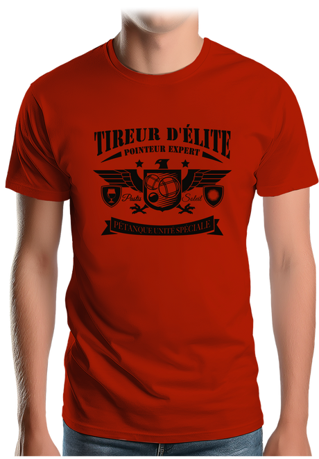 T-Shirt Homme Tireur d'élite en pétanque