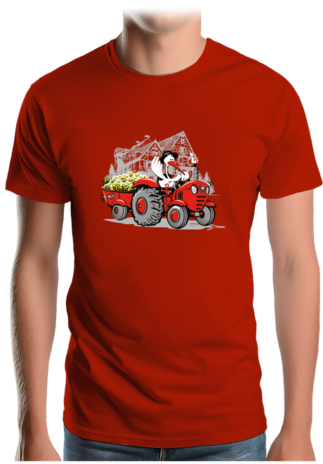 T-Shirt Homme Les vendanges Alsaciennes avec cigogne