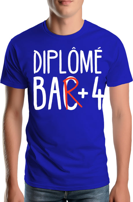 T-Shirt Homme Diplômé bar +4