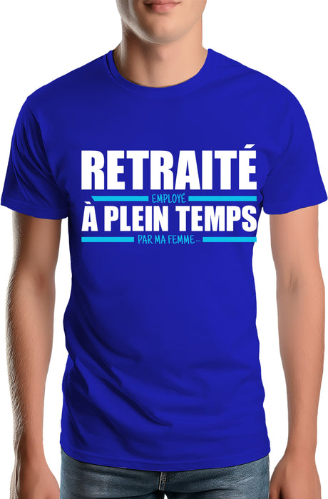 T-Shirt Homme Retraité, employé à plein temps