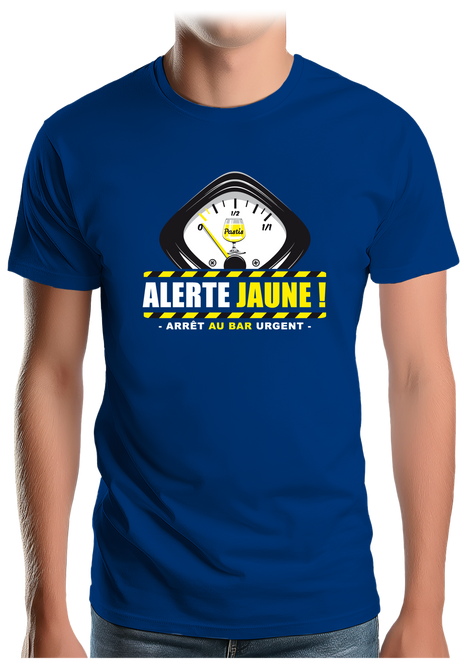 T-Shirt Homme Alcool Alerte jaune