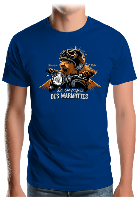T-Shirt Homme Compagnie des Marmottes en Moto