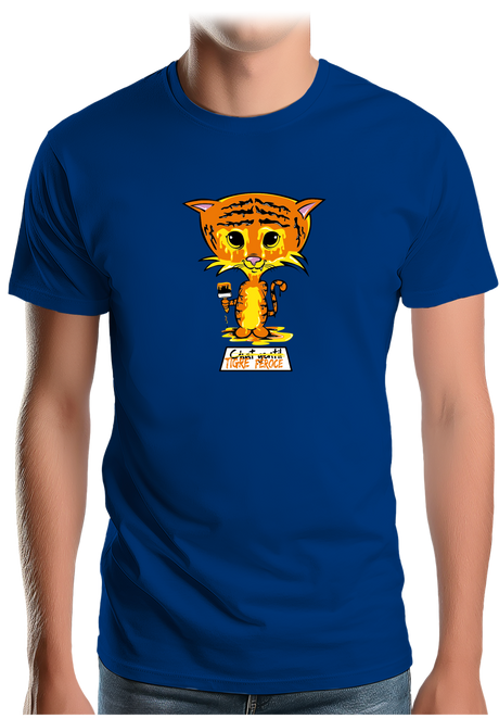 T-Shirt Homme Chat gentil en tigre féroce