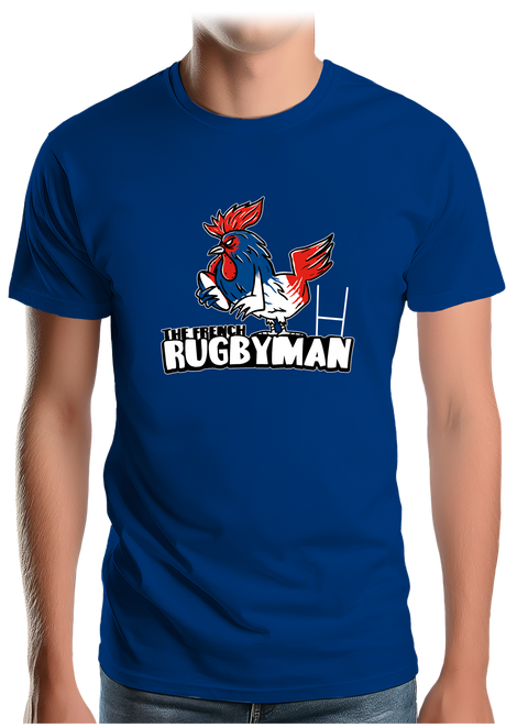 T-Shirt Homme Coq bleu blanc rouge du rugby français
