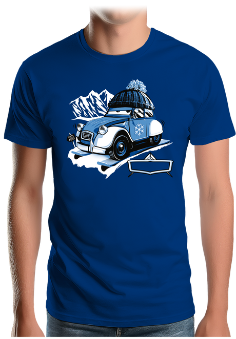 T-Shirt Homme 2 cv sur la route du ski