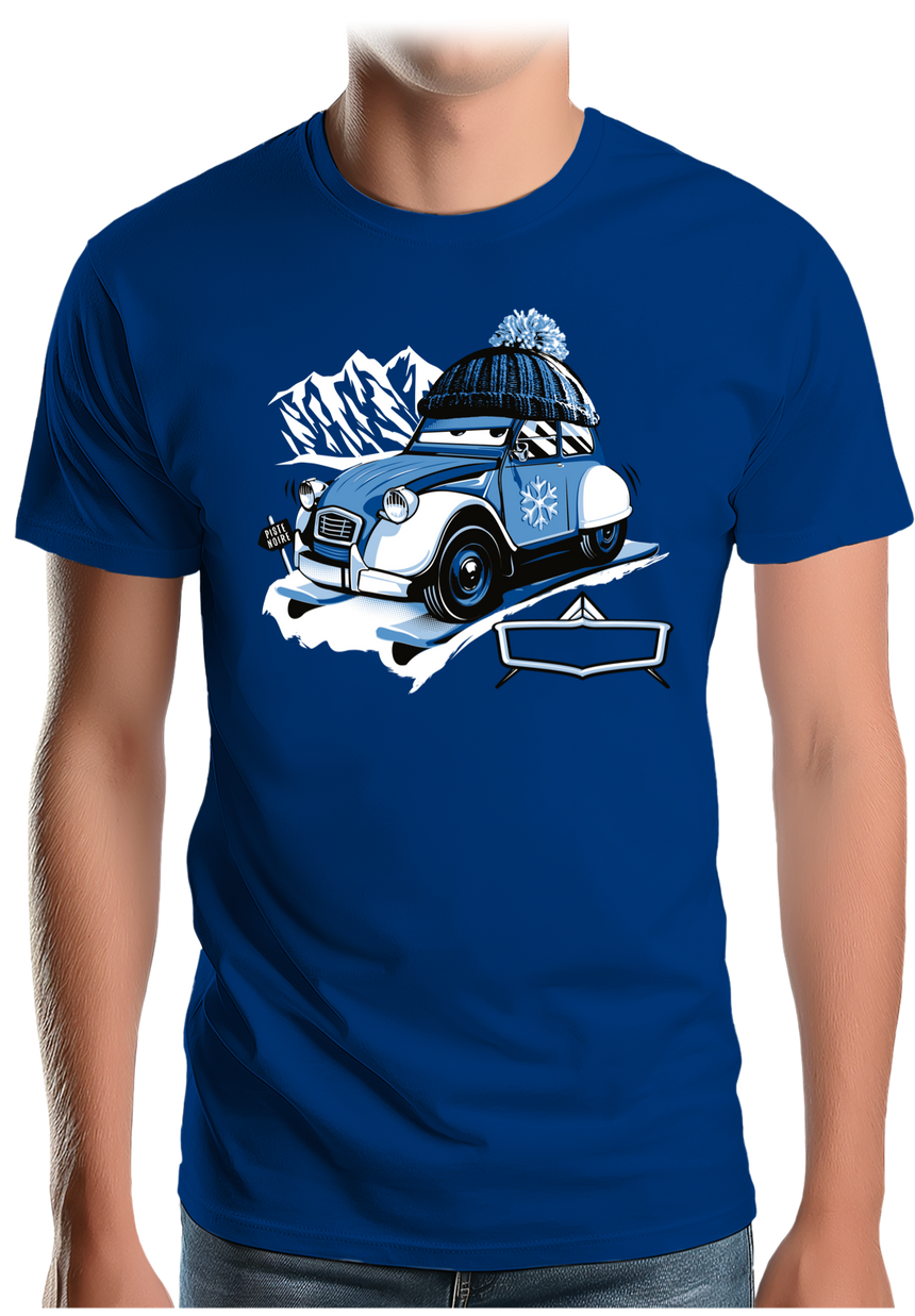T-Shirt Homme 2 cv sur la route du ski