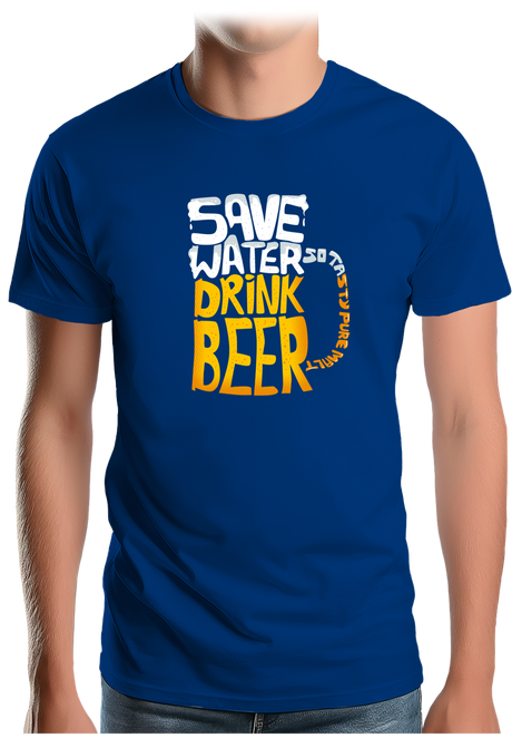 T-Shirt Homme Alcool, save water drink beer