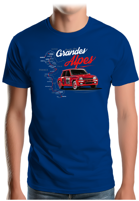 T-Shirt Homme La route des grandes Alpes en voiture