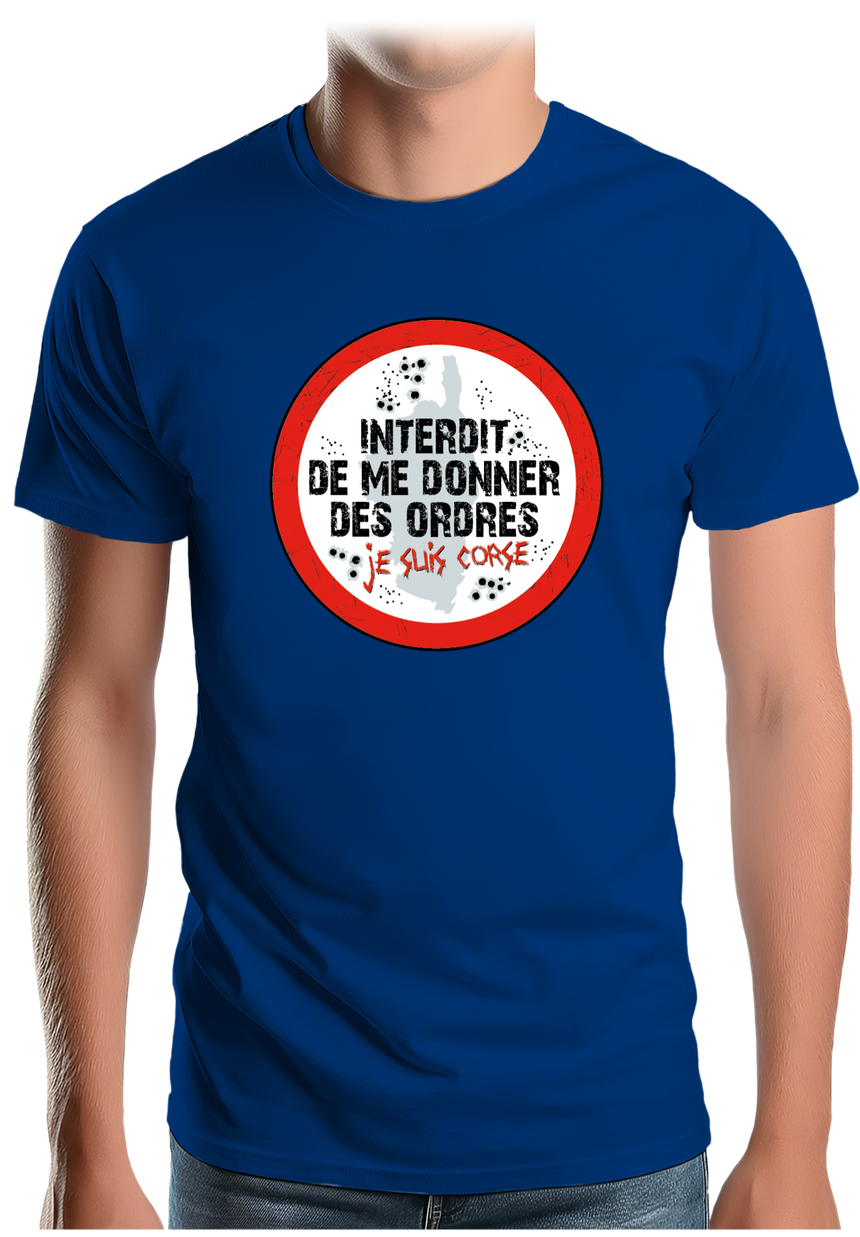 T-Shirt Homme Corse interdit de me donner des ordres