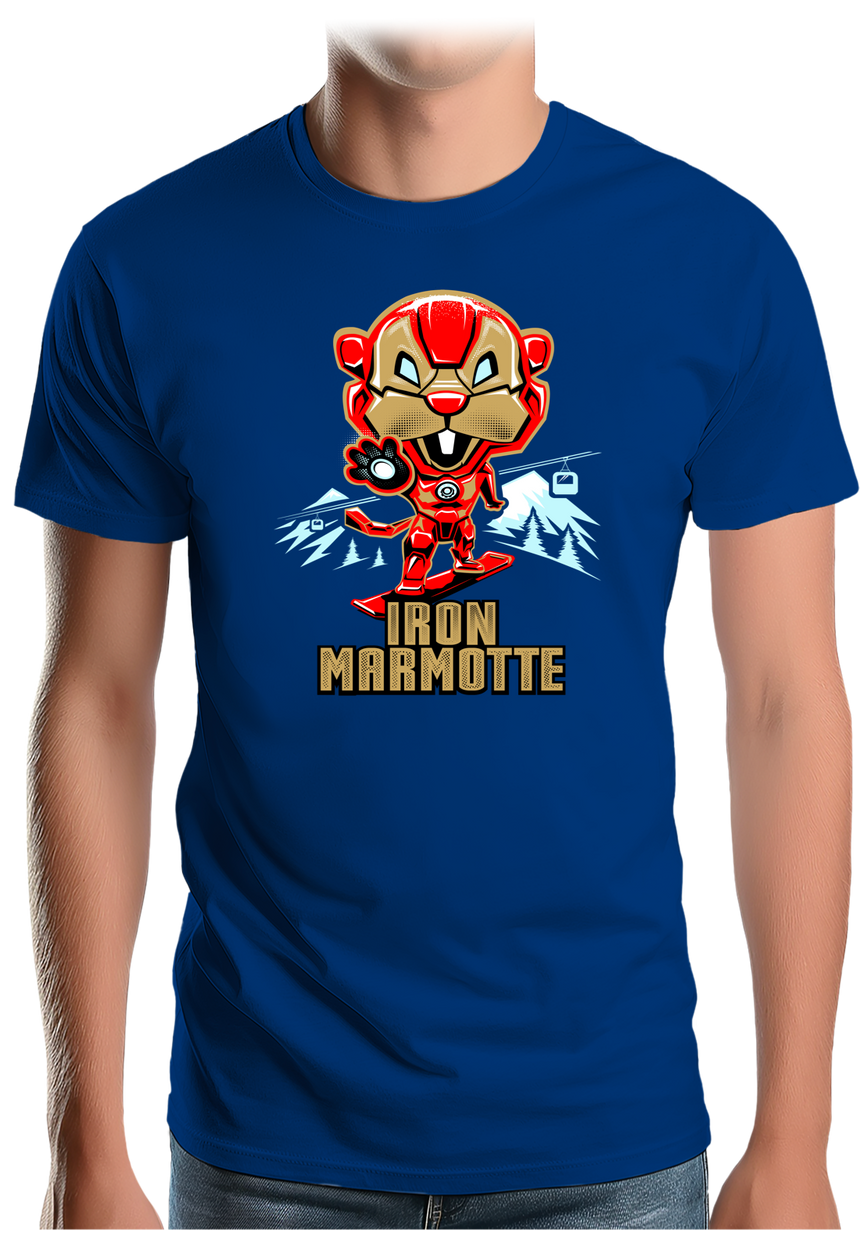 T-Shirt Homme Iron Marmotte au ski