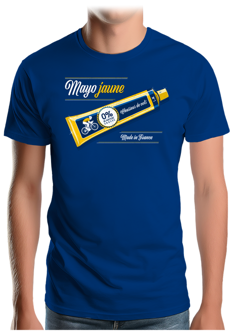 T-Shirt Homme Mayo jaune en vélo