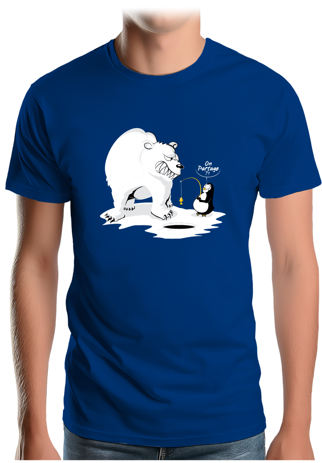 T-Shirt Homme Ours et pingouin sur la banquise