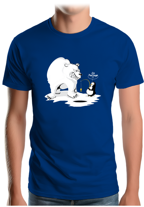 T-Shirt Homme Ours et pingouin sur la banquise