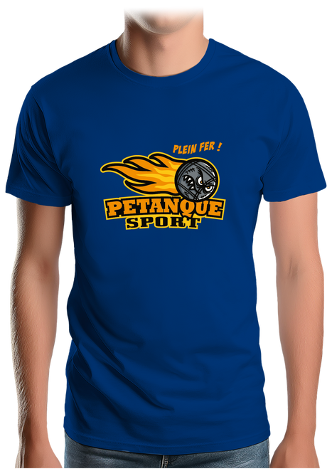 T-Shirt Homme Une pétanque sport plein fer