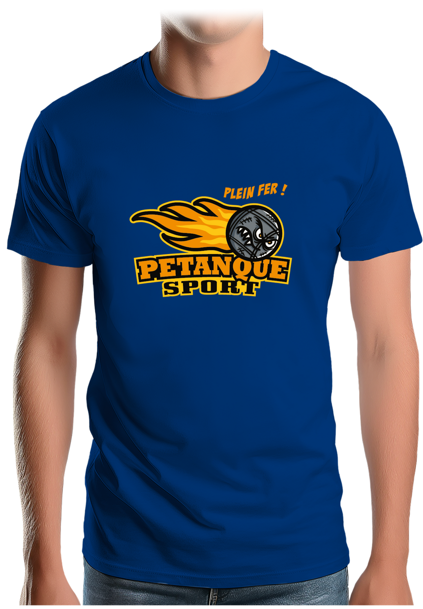 T-Shirt Homme Une pétanque sport plein fer