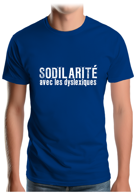 T-Shirt Homme Sodilarité avec les dyslexiques