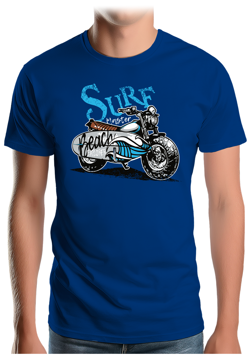 T-Shirt Homme Planche de surf sur une moto