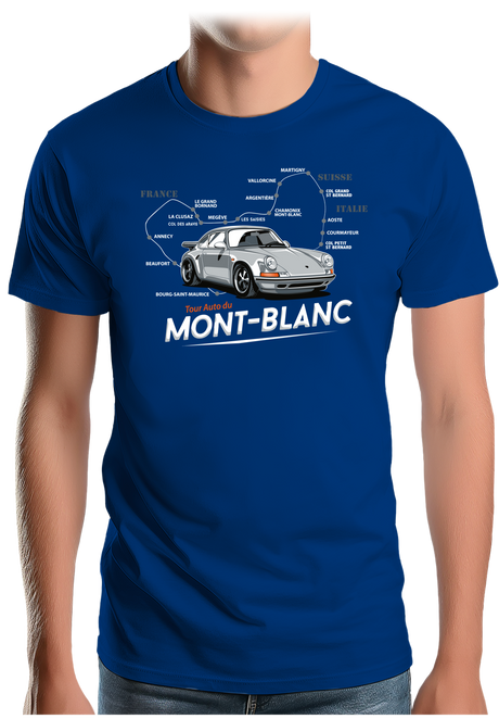 T-Shirt Homme Le Tour du Mont blanc en Voiture Turbo