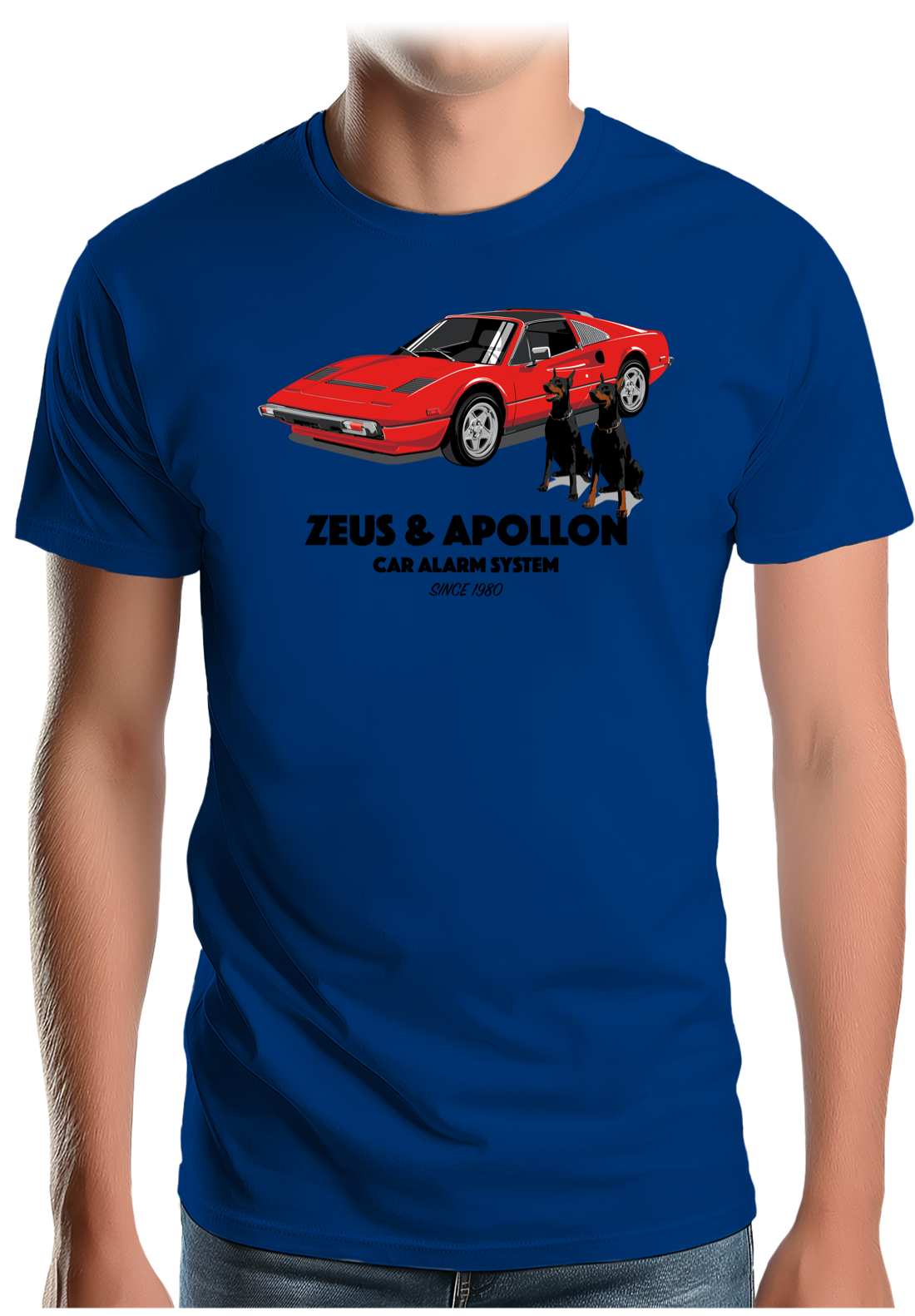 T-Shirt Homme Zeus et Apollon Voiture Alarme