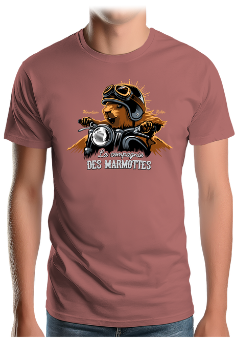 T-Shirt Homme Compagnie des Marmottes en Moto