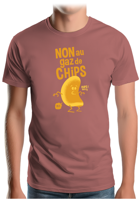 T-Shirt Homme Non aux gaz de chips