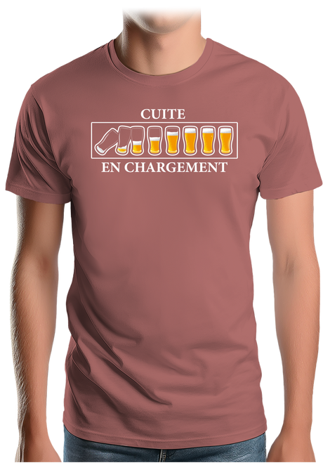 T-Shirt Homme Alcool, Cuite en chargement avec de la bière