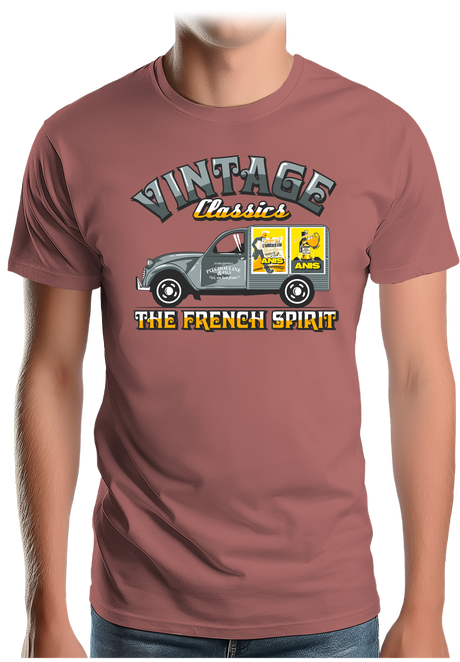T-Shirt Homme Voiture 2CV french spirit pastis
