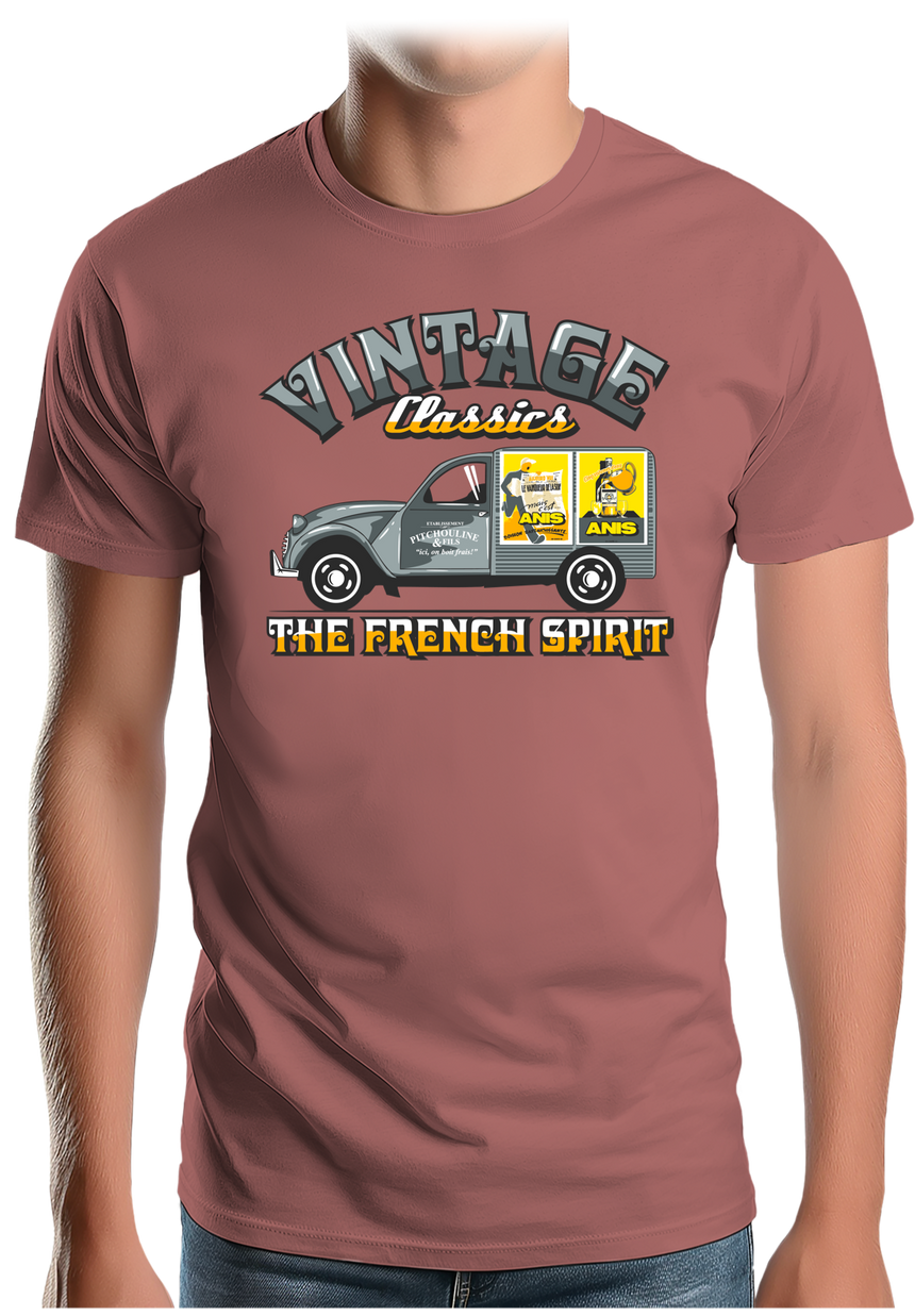 T-Shirt Homme Voiture 2CV french spirit pastis