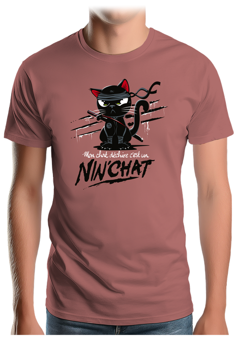 T-Shirt Homme Mon chat déchire tout c'est un Ninja