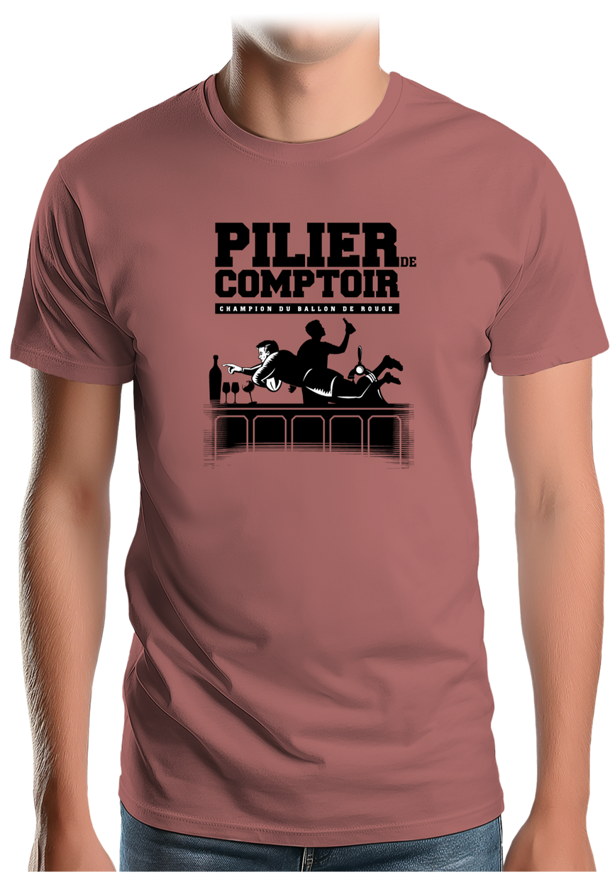 T-Shirt Homme Pilier de comptoir rugby