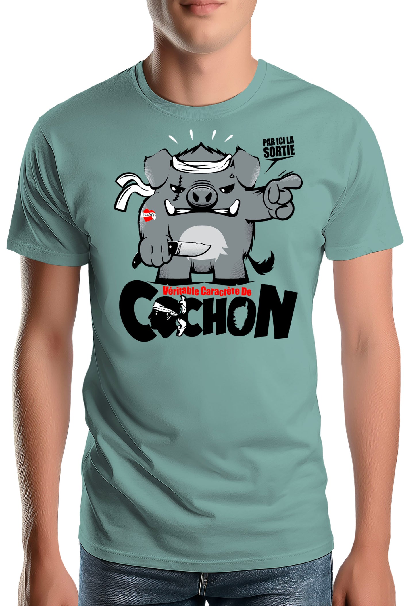 Tee-Shirt Homme Veritable Caractere De Cochon