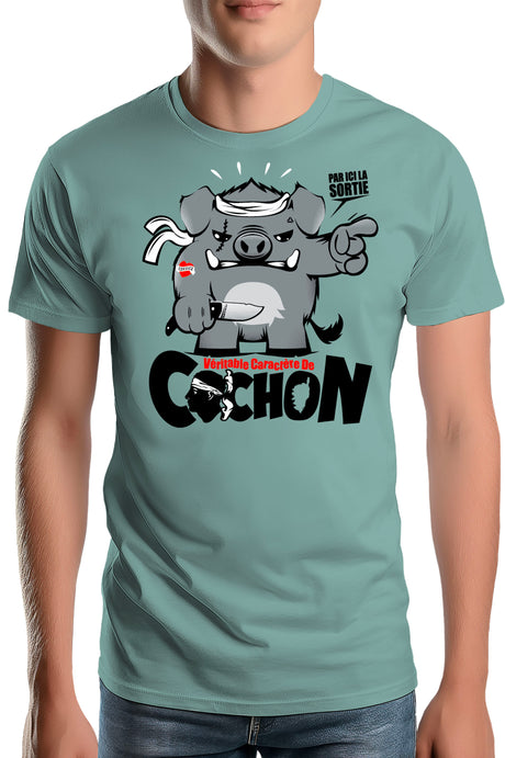 Tee-Shirt Homme Veritable Caractere De Cochon