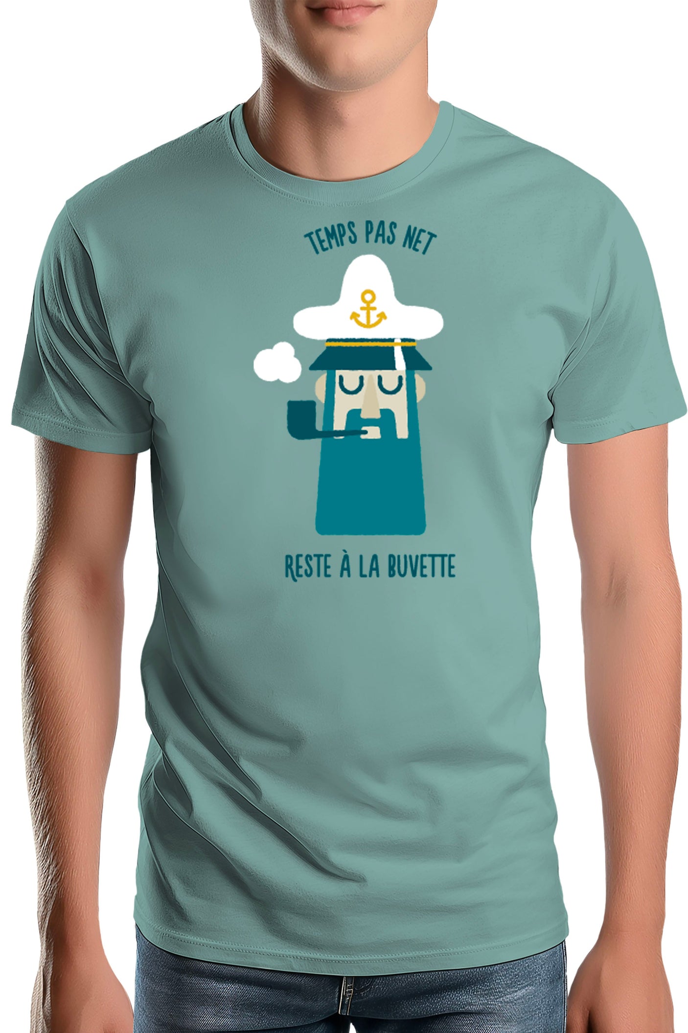 T-Shirt Homme Capitaine temps pas net buvette