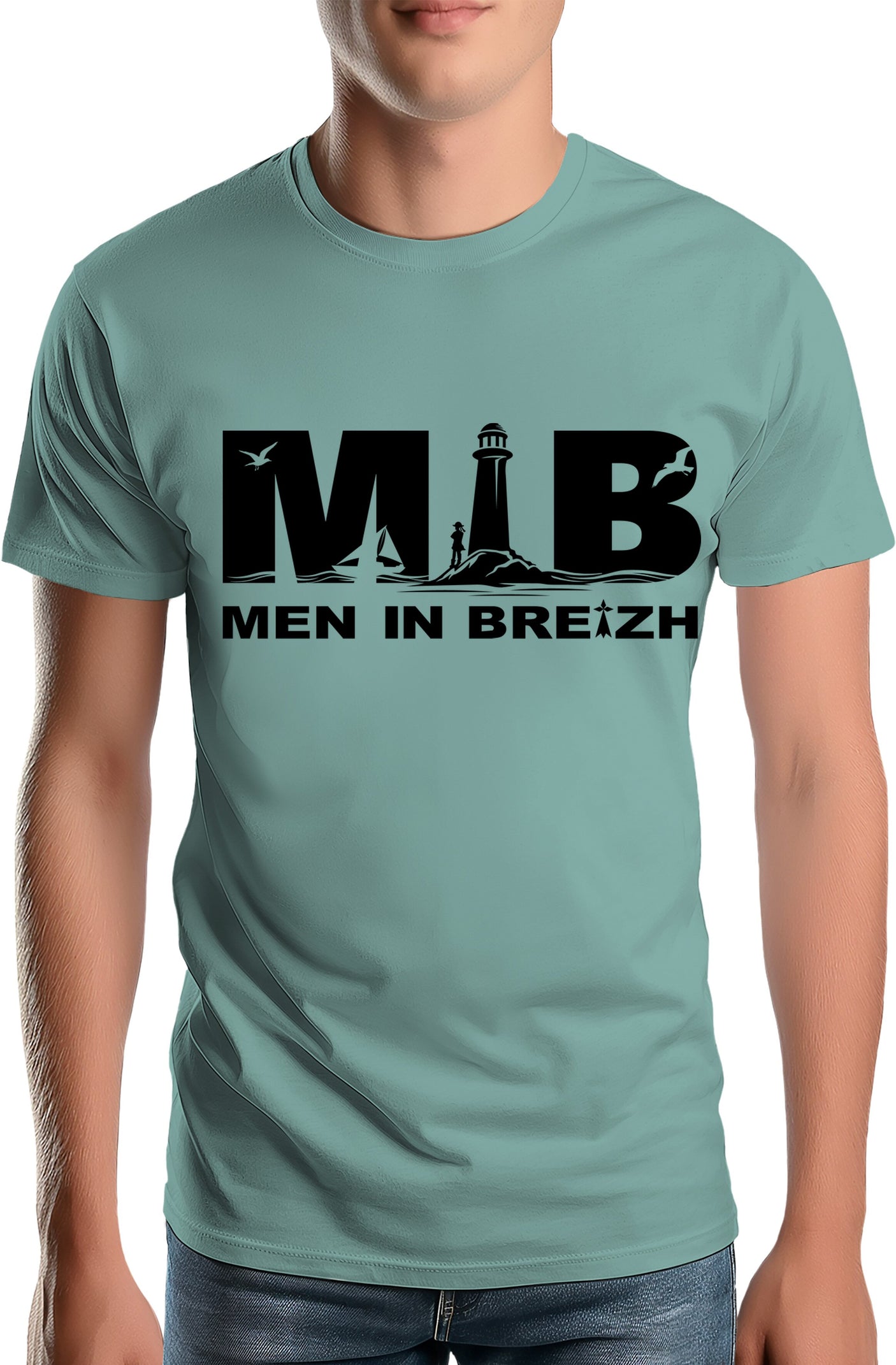 Tee-Shirt Homme Men in breizh parodie men in black