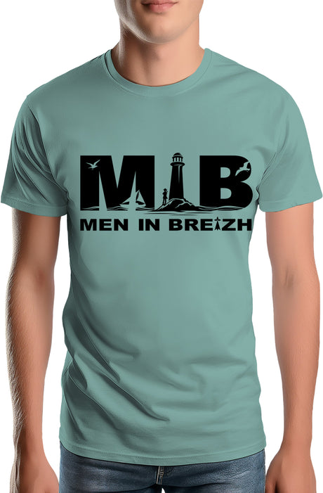 Tee-Shirt Homme Men in breizh parodie men in black