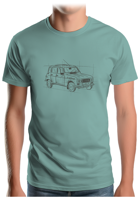 T-Shirt Homme La 4L en crayonné dessin technique