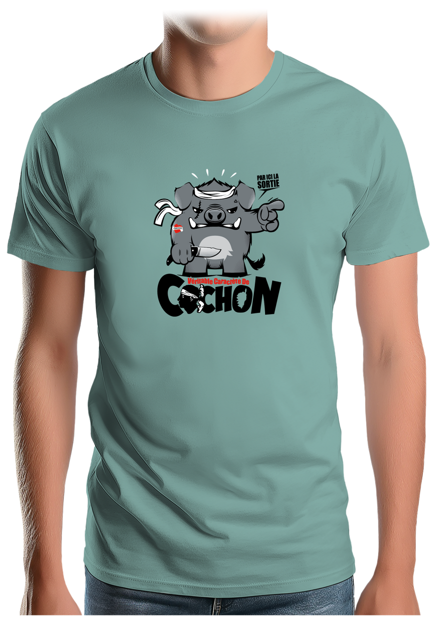 T-Shirt Homme Véritable caractère de cochon Corse