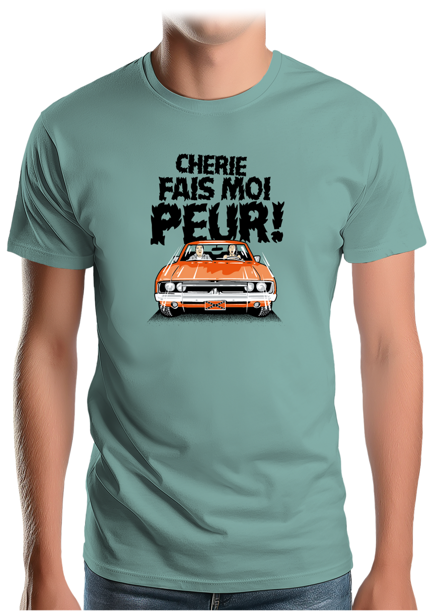 T-Shirt Homme Chérie fais moi peur voiture