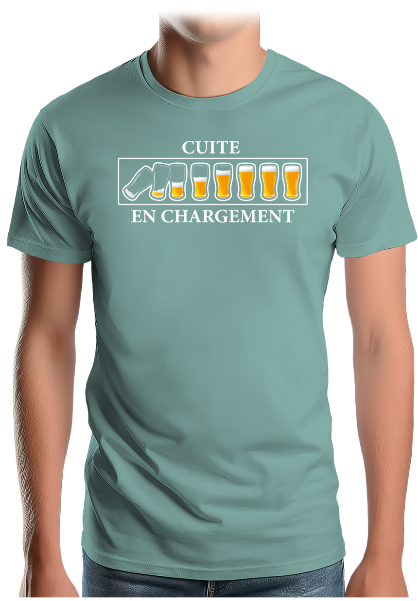 T-Shirt Homme Alcool, Cuite en chargement avec de la bière