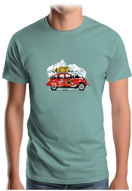 T-Shirt Homme 2CV vacance au ski à la montagne
