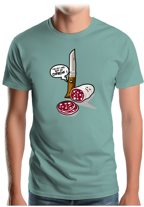 T-Shirt Homme Fallait pas saucisson VS couteau de Savoie