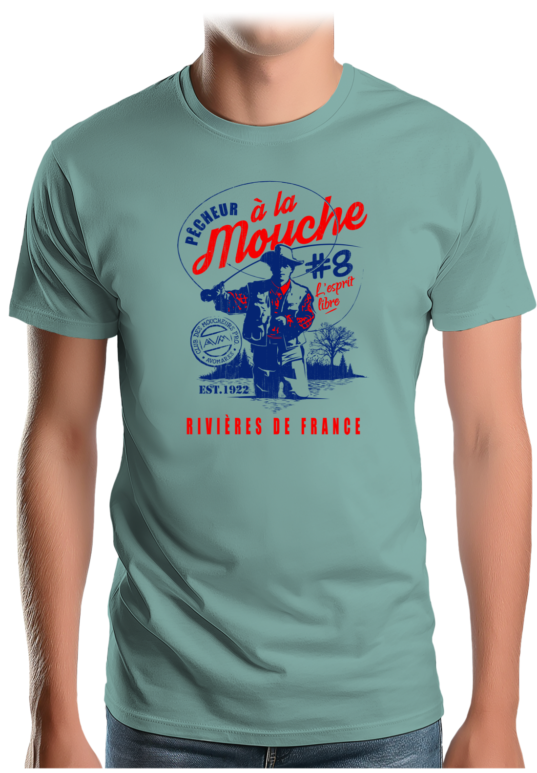 T-Shirt Homme Pêcheur à la mouche