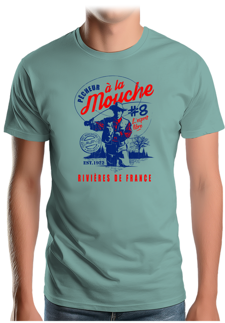 T-Shirt Homme Pêcheur à la mouche