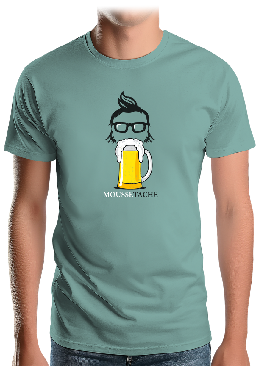 T-Shirt Homme La mousse tâche avec la bière
