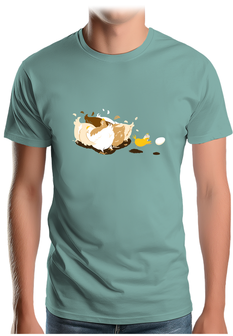 T-Shirt Homme Poule et poussin qui jouent au rugby